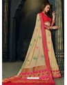 Awesome Beige Designer Silk Sari