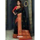 Classy Black Designer Silk Sari