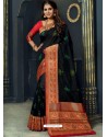 Classy Black Designer Silk Sari