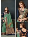 Classy Sea Green Designer Silk Sari