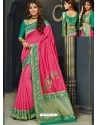 Classy Fuchsia Designer Silk Sari