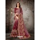 Classy Maroon Art Silk Embroidered Sari