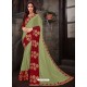 Classy Olive Green Art Silk Embroidered Sari