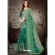 Trendy Forest Green Art Silk Embroidered Sari