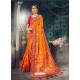 Classy Orange Bhagalpuri Silk Embroidered Sari