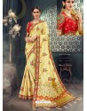 Awesome Khaki Bhagalpuri Silk Embroidered Sari