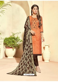 Ravishing Rust Embroidered Designer Straight Salwar Suit
