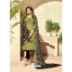 Scintillating Green Embroidered Designer Straight Salwar Suit