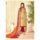 Fabulous Beige Embroidered Designer Straight Salwar Suit