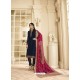 Fabulous Navy Blue Embroidered Straight Salwar Suit