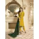 Fabulous Yellow Embroidered Straight Salwar Suit