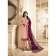 Fabulous Baby Pink Embroidered Straight Salwar Suit