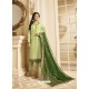 Fabulous Olive Green Embroidered Straight Salwar Suit