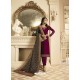 Fabulous Rose Red Embroidered Straight Salwar Suit