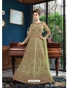 Fabulous Olive Green Embroidered Designer Anarkali Suit