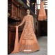 Awesome Light Orange Embroidered Designer Anarkali Suit