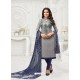 Scintillating Grey Embroidered Churidar Salwar Suit