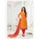 Ravishing Orange Embroidered Churidar Salwar Suit
