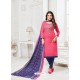 Ravishing Hot Pink Embroidered Churidar Salwar Suits