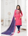 Ravishing Hot Pink Embroidered Churidar Salwar Suits