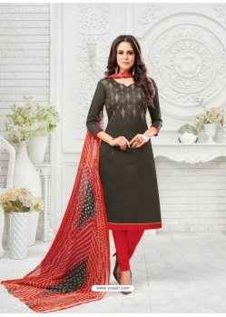 Ravishing Carbon Embroidered Churidar Salwar Suits