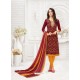 Ravishing Maroon Embroidered Churidar Salwar Suits