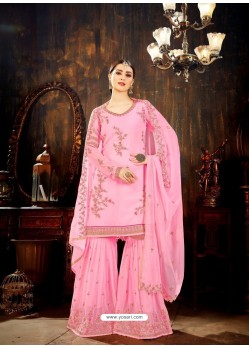 Fabulous Pink Designer Palazzo Salwar Suit