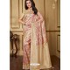 Trendy Beige Designer Silk Sari
