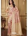 Trendy Beige Designer Silk Sari