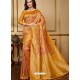 Classy Mustard Designer Silk Sari
