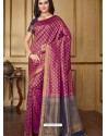 Trendy Medium Violet Designer Silk Sari