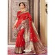 Classy Red Designer Banarasi Silk Sari