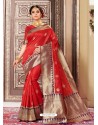 Classy Red Designer Banarasi Silk Sari