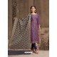 Fabulous Purple Embroidered Designer Churidar Salwar Suit