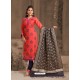 Fabulous Crimson Embroidered Designer Churidar Salwar Suit