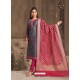 Fabulous Grey Embroidered Designer Churidar Salwar Suit