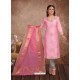 Fabulous Pink Embroidered Designer Churidar Salwar Suit