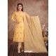 Fabulous Lemon Embroidered Designer Churidar Salwar Suit