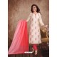 Fabulous Off White Embroidered Designer Churidar Salwar Suit