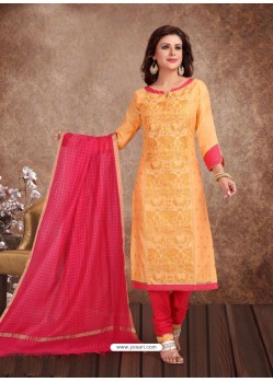 Fabulous Mustard Embroidered Designer Churidar Salwar Suit