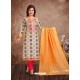 Fabulous Off White Embroidered Designer Churidar Salwar Suit