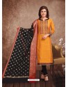 Fabulous Mustard Embroidered Designer Churidar Salwar Suit