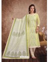 Fabulous Olive Green Embroidered Designer Churidar Salwar Suit