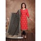 Fabulous Red Embroidered Designer Churidar Salwar Suit