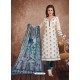 Fabulous Off White Embroidered Designer Churidar Salwar Suit