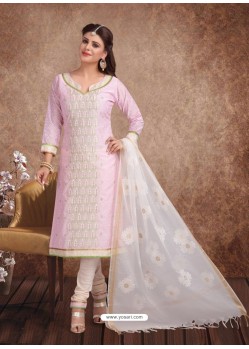Fabulous Mauve Embroidered Designer Churidar Salwar Suit