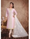 Fabulous Mauve Embroidered Designer Churidar Salwar Suit