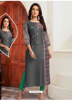 Fabulous Grey Designer Readymade Kurti