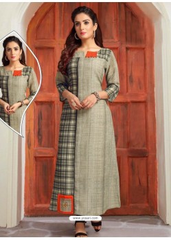 Ravishing Taupe Designer Readymade Kurti