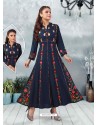 Scintillating Navy Blue Designer Readymade Kurti